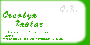 orsolya kaplar business card