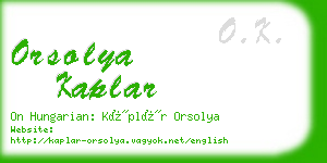 orsolya kaplar business card